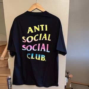 Anti Social Social Club authentic Black Tee with Multicolor Text